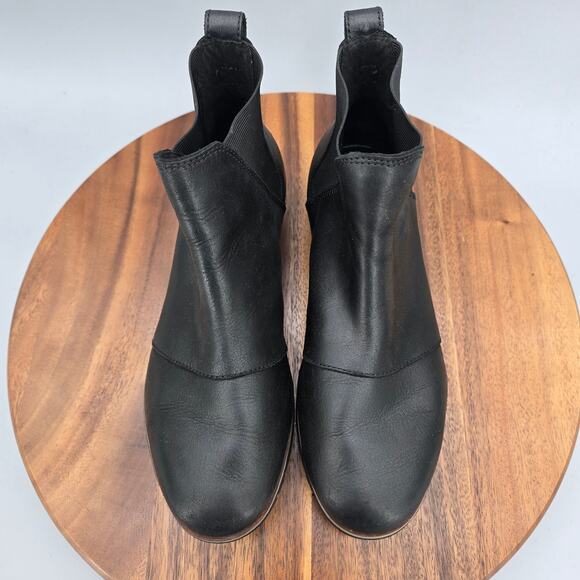 Sorel Harlow Chelsea Boots Womens 8 Black Leather Pull On Ankle Comfort Booties - Picture 5 of 7